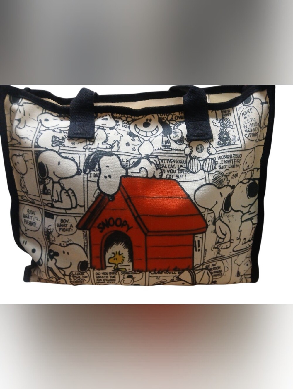 Peanuts -Large ECO Friendly Snoopy Tote Bag inside Pocket,Comic strip background - Picture 12 of 12